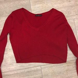 Brandy Melville red cropped long sleeve